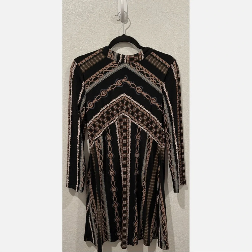 NWT Free People Chic Black Patterned Dress